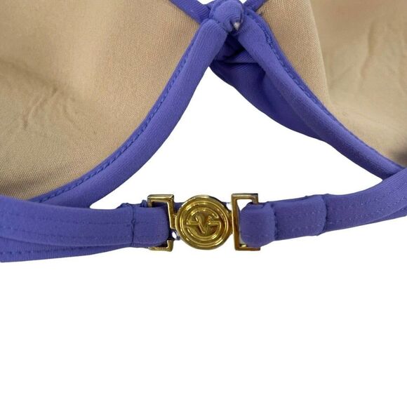 Victorias Secret Push Up Bikini Top Size 36B Purple Underwire Halter Swimwear - Picture 6 of 8